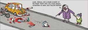 helmet wearing cartoon